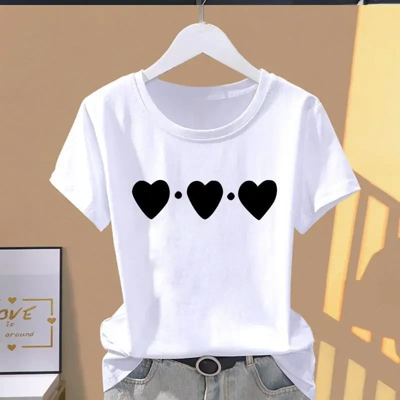 Women Print Fashion Casual, Short Sleeve, T Shirt