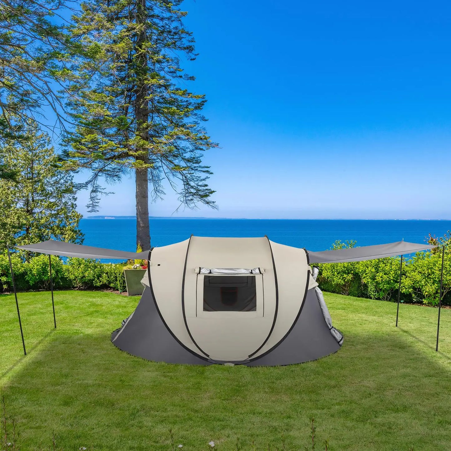 4-Person Pop-Up camping Tent - Quick Setup, Hiking, Fishing, Beach