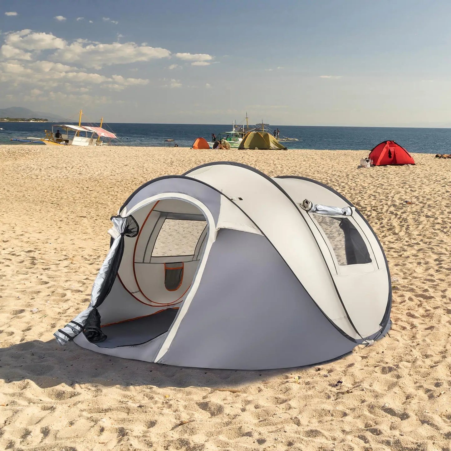 4-Person Pop-Up camping Tent - Quick Setup, Hiking, Fishing, Beach