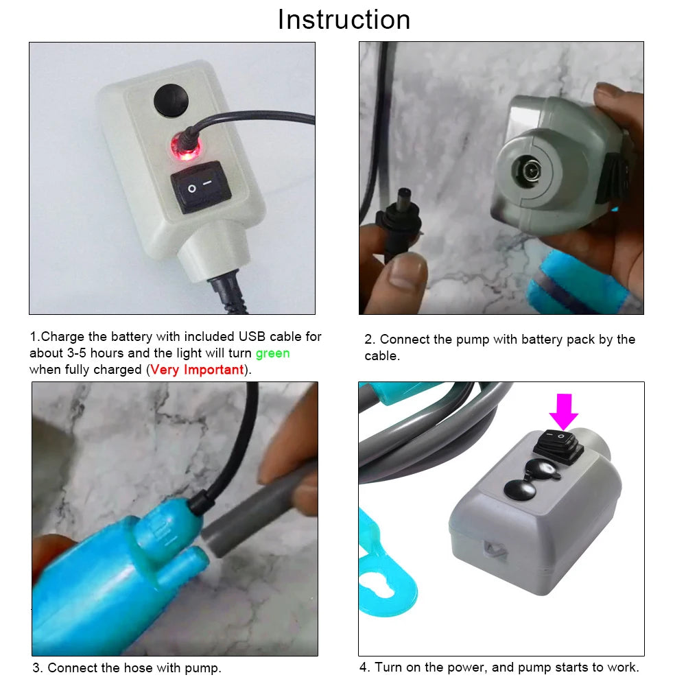Portable Camping Shower, Pump, Rechargeable Shower Head