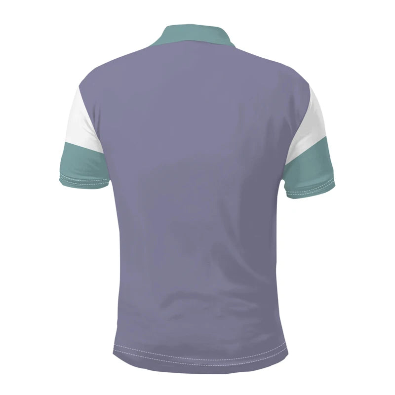 Logo Print Men Clothes, Lapel Polo Shirt, Golf Polo Shirt