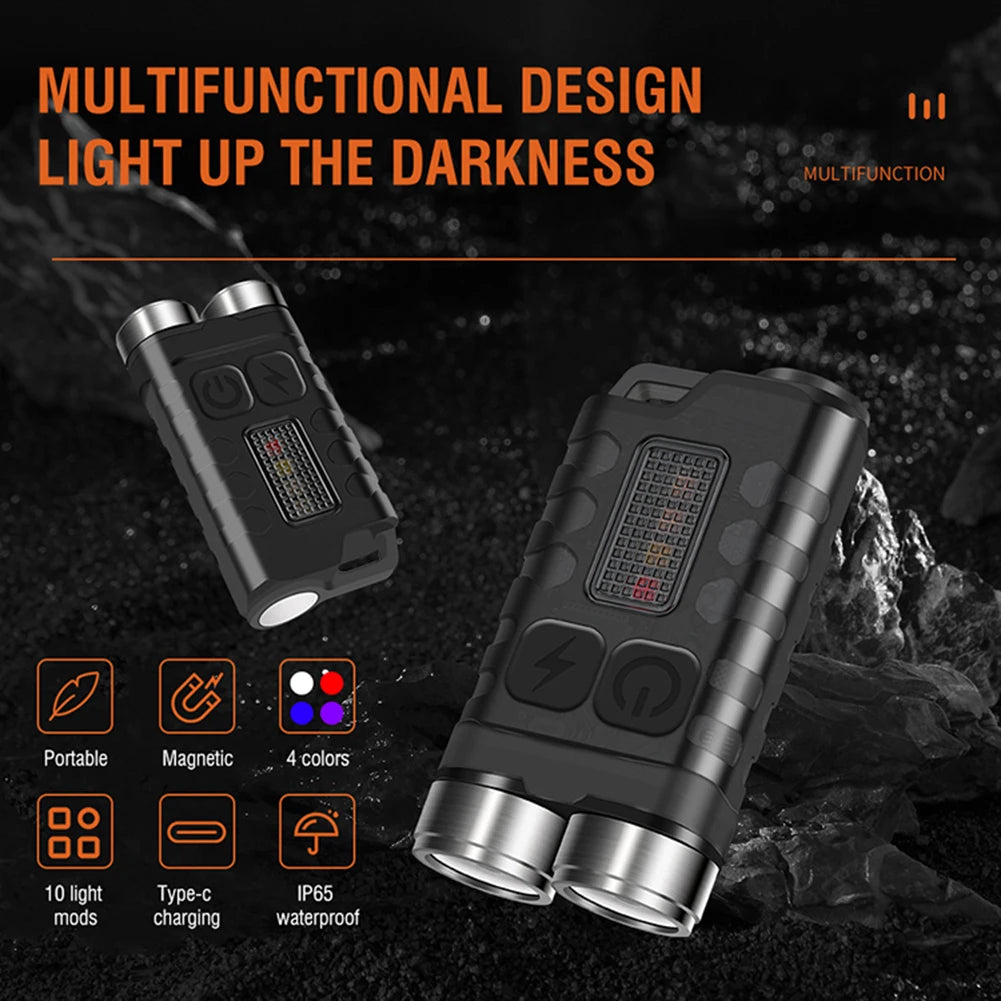 Multi-function Mini Keychain Light, Led Flashlight, Head Lamp