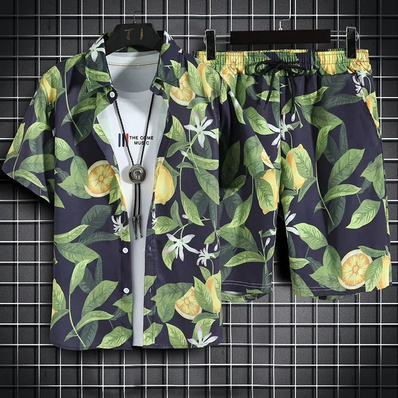 Beach Clothes For Men, 2 Piece Set, Hawaiian Shirt and Shorts Set