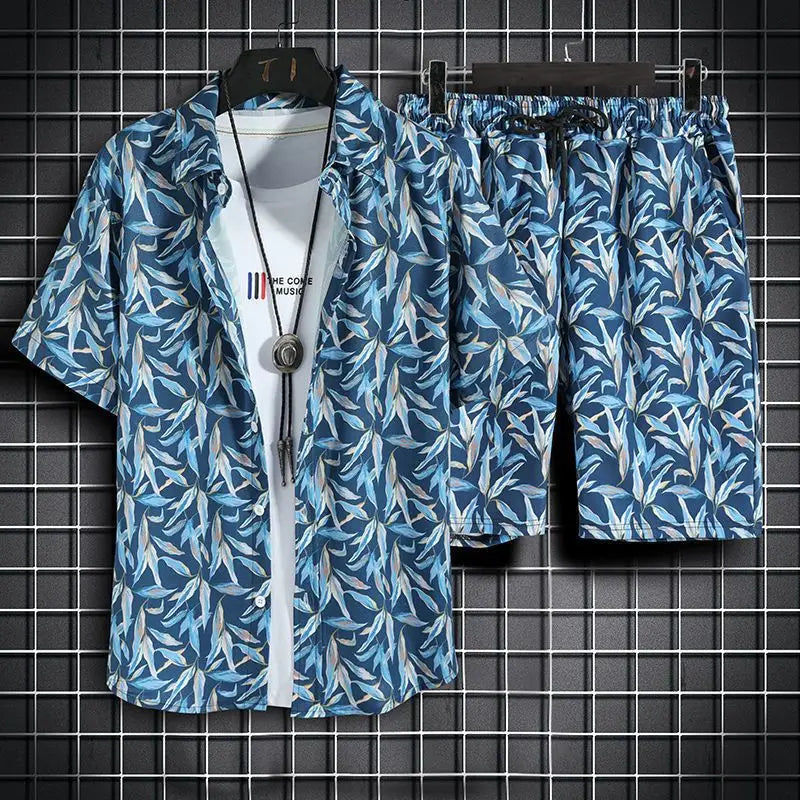 Beach Clothes For Men, 2 Piece Set, Hawaiian Shirt and Shorts Set