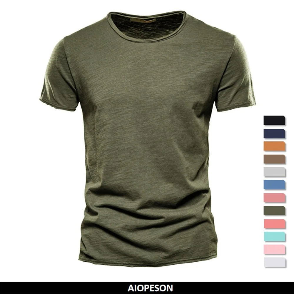 100% Cotton Men T-shirt, Casual Soft Summer Thin