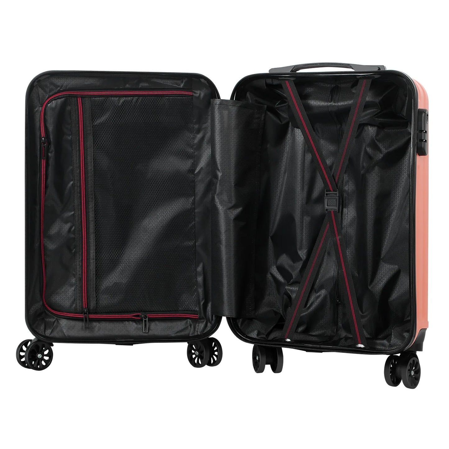 The "lockable luggage" suitcase, travel, features easy mobility