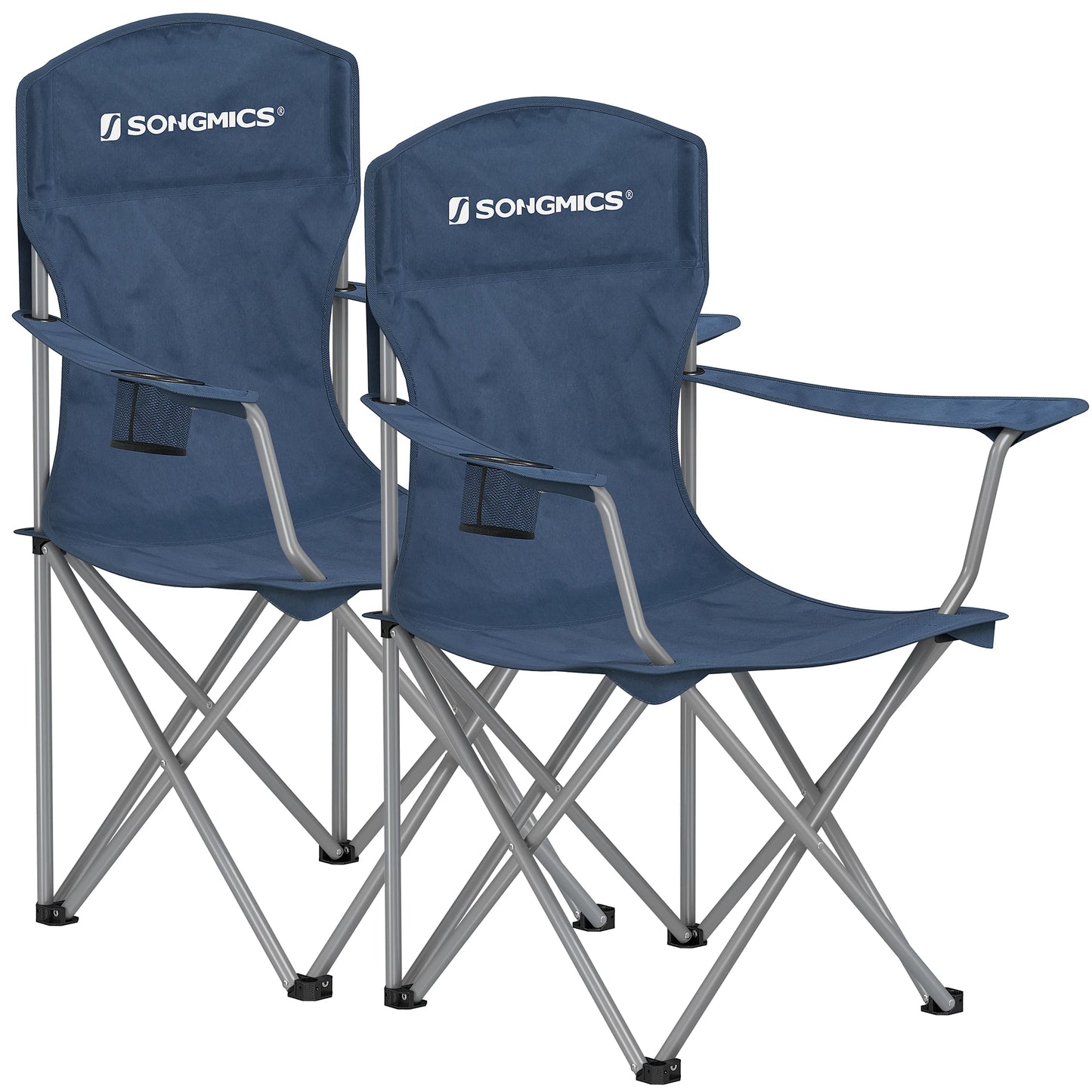 Set of 2 Folding Camping Chairs, Comfortable, Heavy Duty Structure, Max. Load Capacity 330 lb,