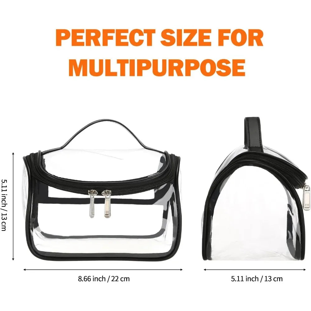 Clear Cosmetic Bag, Waterproof Storage Bag (Black)