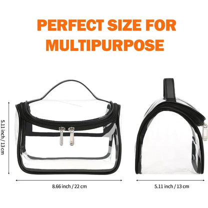 Clear Cosmetic Bag, Waterproof Storage Bag (Black)