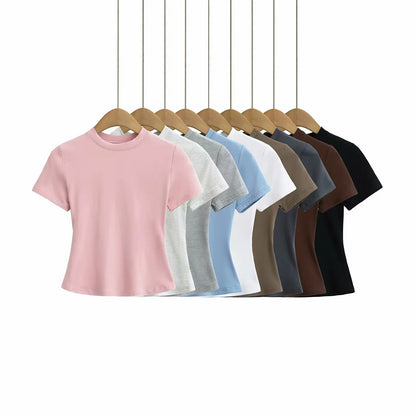 High Quality Casual T shirt, Slim Short Sleeves Women Clothing