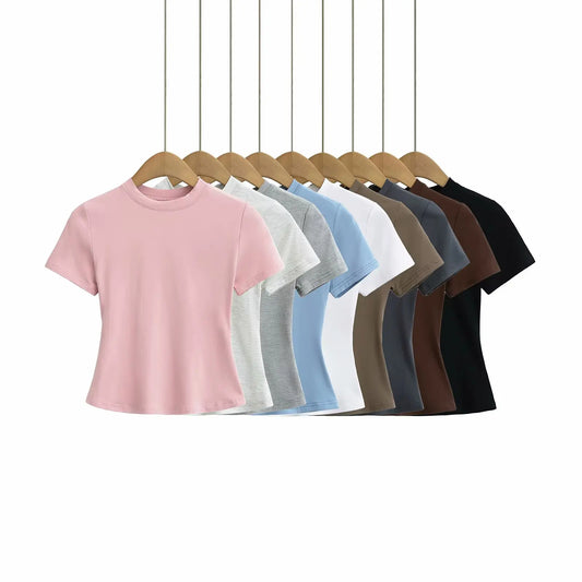 High Quality Casual T shirt, Slim Short Sleeves Women Clothing