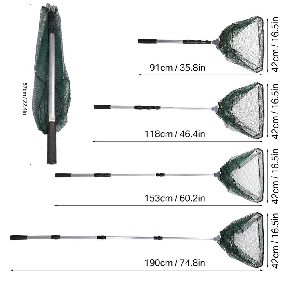 190cm 130cm 55cm Telescopic Landing Net, Folding, Extending