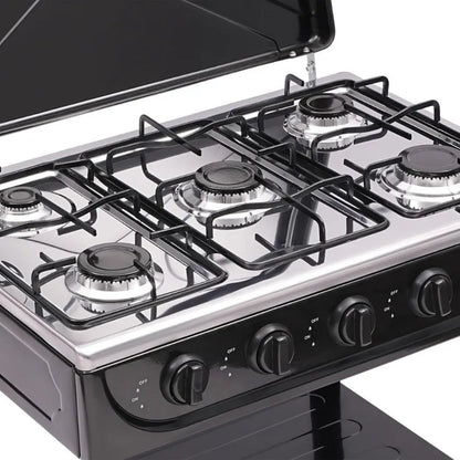 Natural Gas Stove 5-Burner, Portable, Placement Boards and Windshield