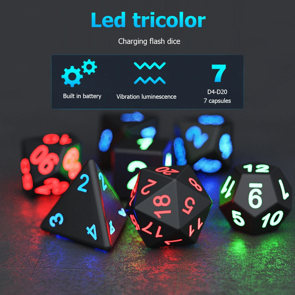 LED Dice Set Luminous Adults Entertainment Toys