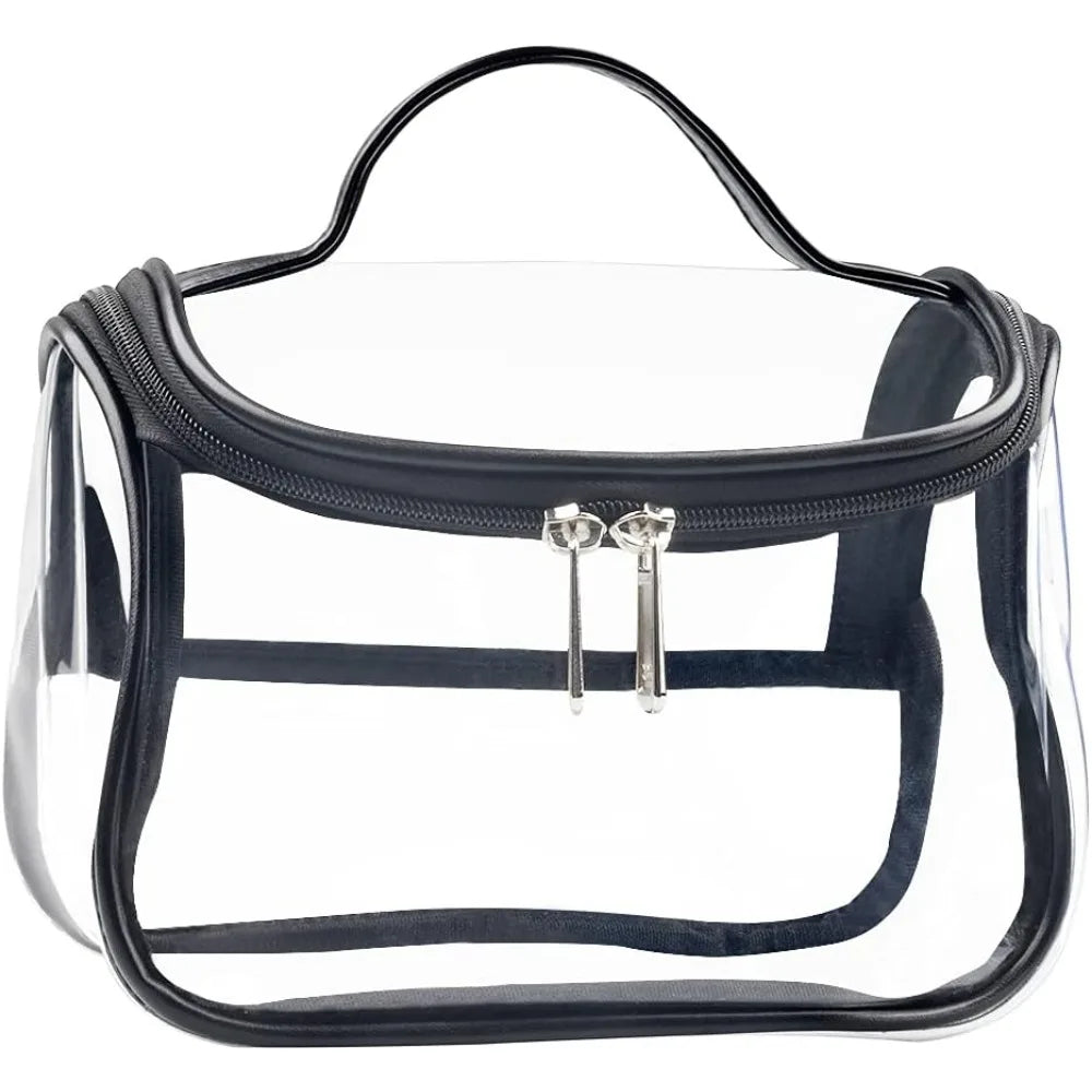 Clear Cosmetic Bag, Waterproof Storage Bag (Black)
