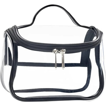 Clear Cosmetic Bag, Waterproof Storage Bag (Black)
