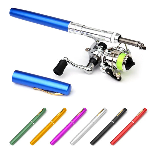 Collapsible Fishing Rod, Reel Combo, Mini Pen Fishing Pole Kit ,