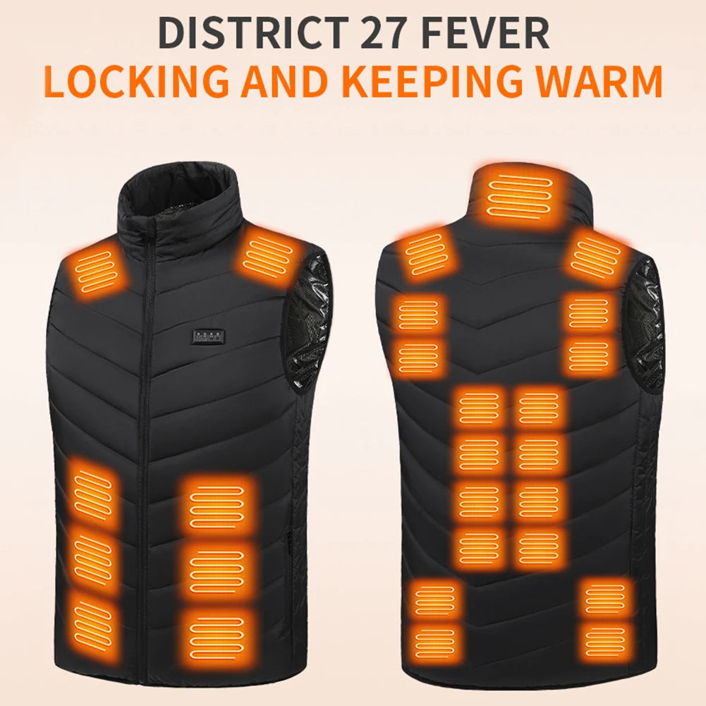 Heated Areas Jackets, Unisex, Electric USB Heating Clothing, Thermal