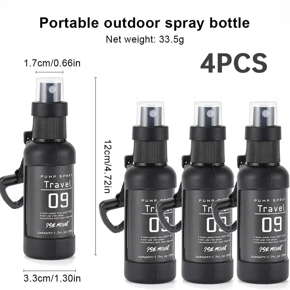 Camping Spray Bottle with Buckle, Alcohol Dispenser, 50ml Mini Fine Mist