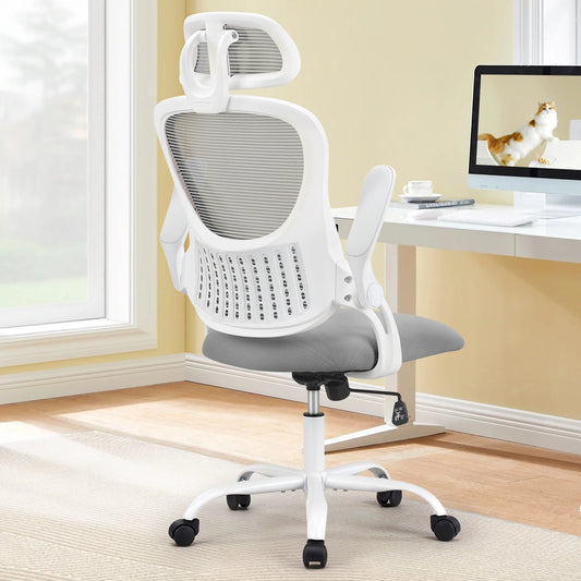 Ergonomic Office Computer Desk Chair, Flip-up Arms Adjustable, Comfortable Lumbar Support