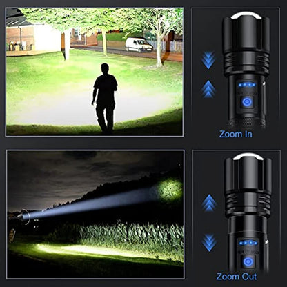 Rechargeable Led Flashlights, 7 Modes with COB Work Light, Powerful