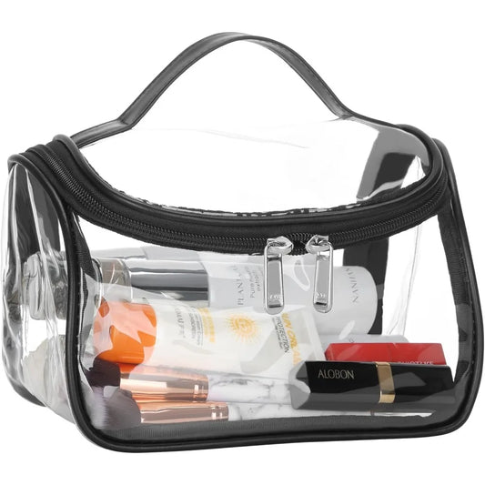 Clear Cosmetic Bag, Waterproof Storage Bag (Black)