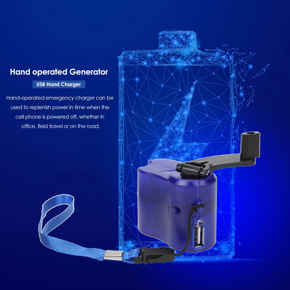 USB Mobile Phone, Emergency Charger, Portable Hand Crank Power Dynamo