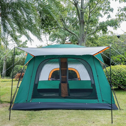 Extra Large Tent 10-12 Person(B) ,2 Straight Wall,3 Doors, 3 Windows w/ Mesh