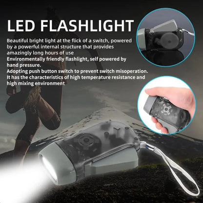 3 LED Hand Pressing Dynamo Crank, Flashlight