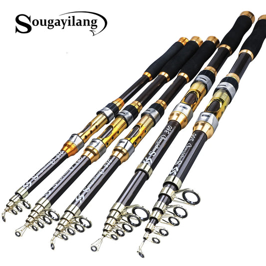 Sougayilang Telescopic Fishing Rod 2.1-3.6m Ultralight Carbon Fiber