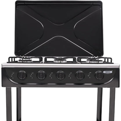 Natural Gas Stove 5-Burner, Portable, Placement Boards and Windshield