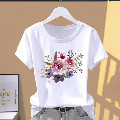 Women Print Fashion Casual, Short Sleeve, T Shirt