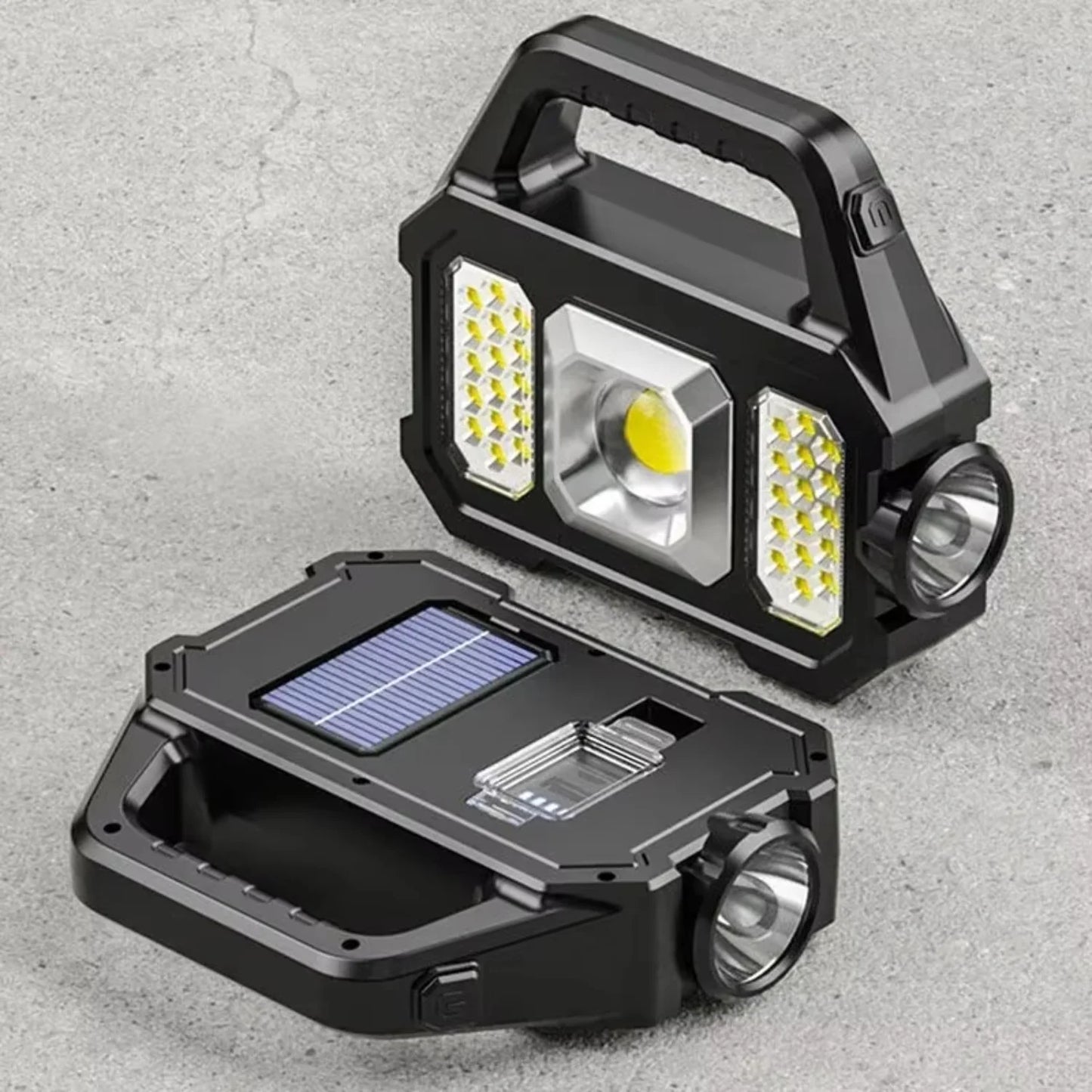 Solar Rechargeable Flashlight Zoomable Waterproof, Powerful Lantern