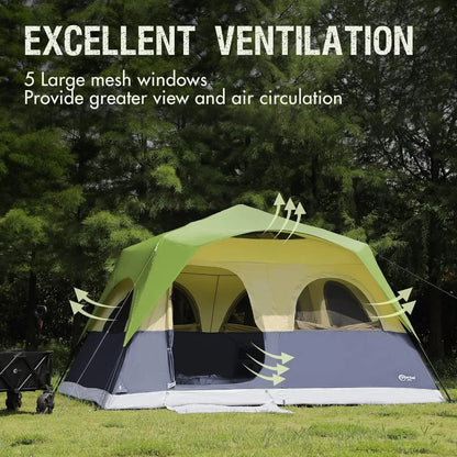 8 Person Instant Tent, Water Resistant Easy Setup