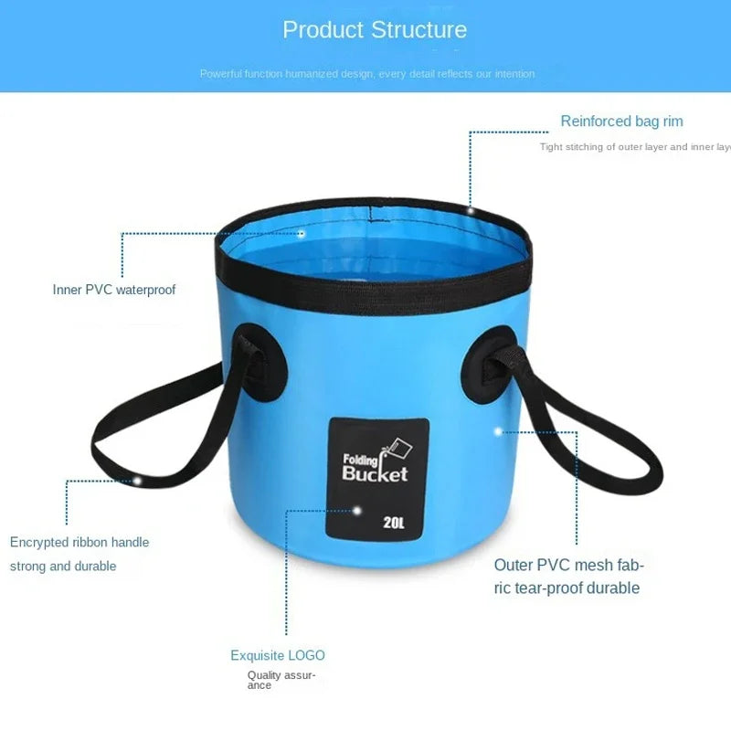 "Portable Camping Shower 20L Bucket Set + 12V Electric Pump,  Car Washer