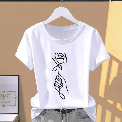 Women Print Fashion Casual, Short Sleeve, T Shirt