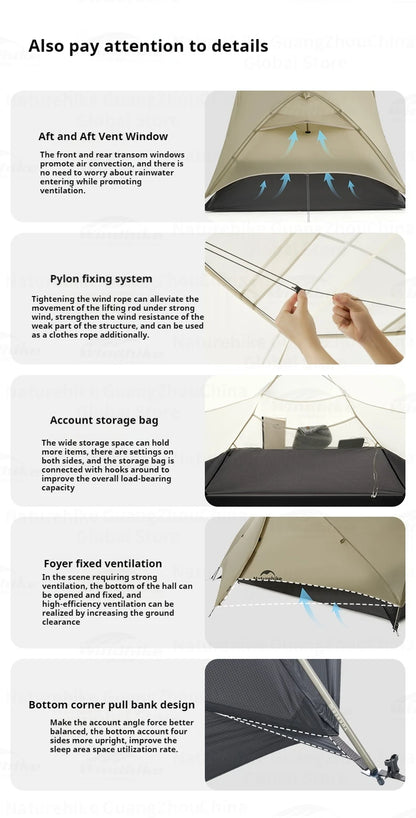 Naturehike Mongar Hiking Tent 1 2 Person Ultralight Waterproof