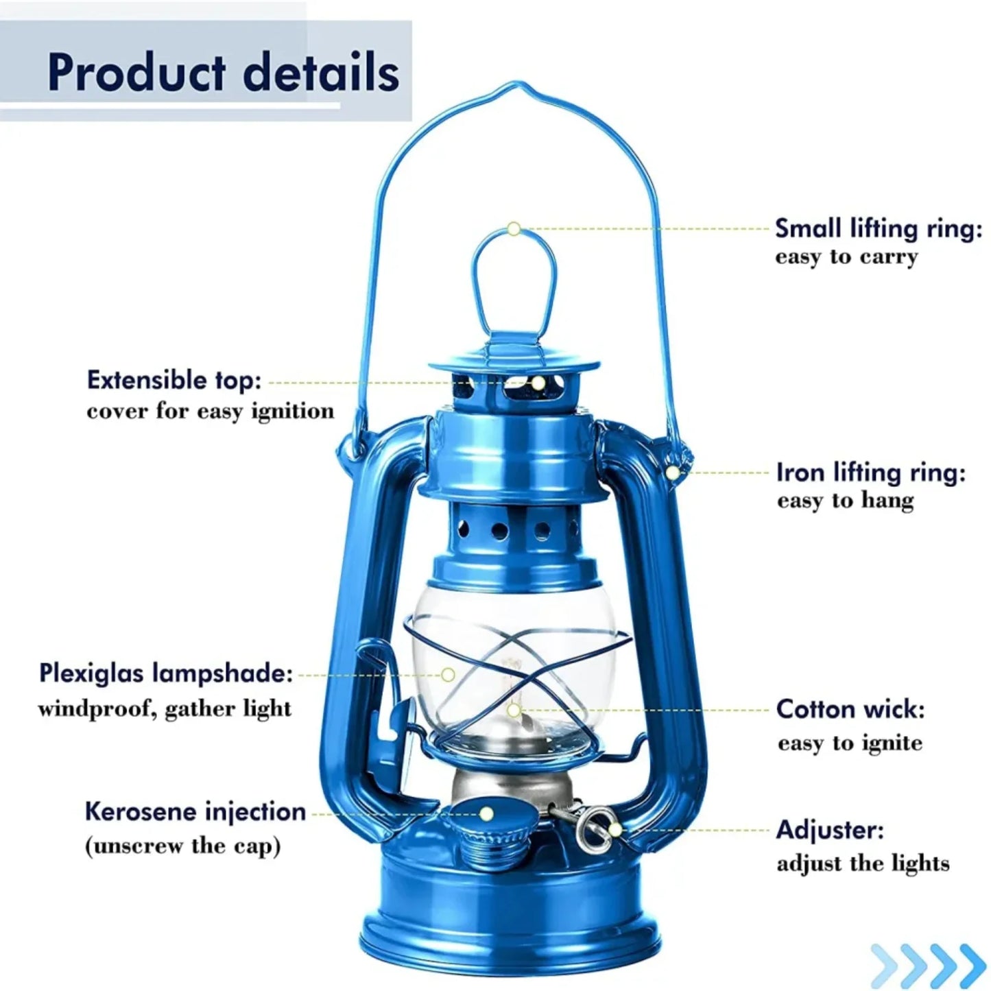 1PC 19cm Retro Camping, Kerosene, Portable